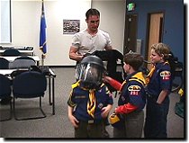 Lt. Todd Renwick talks to local Cub Scouts